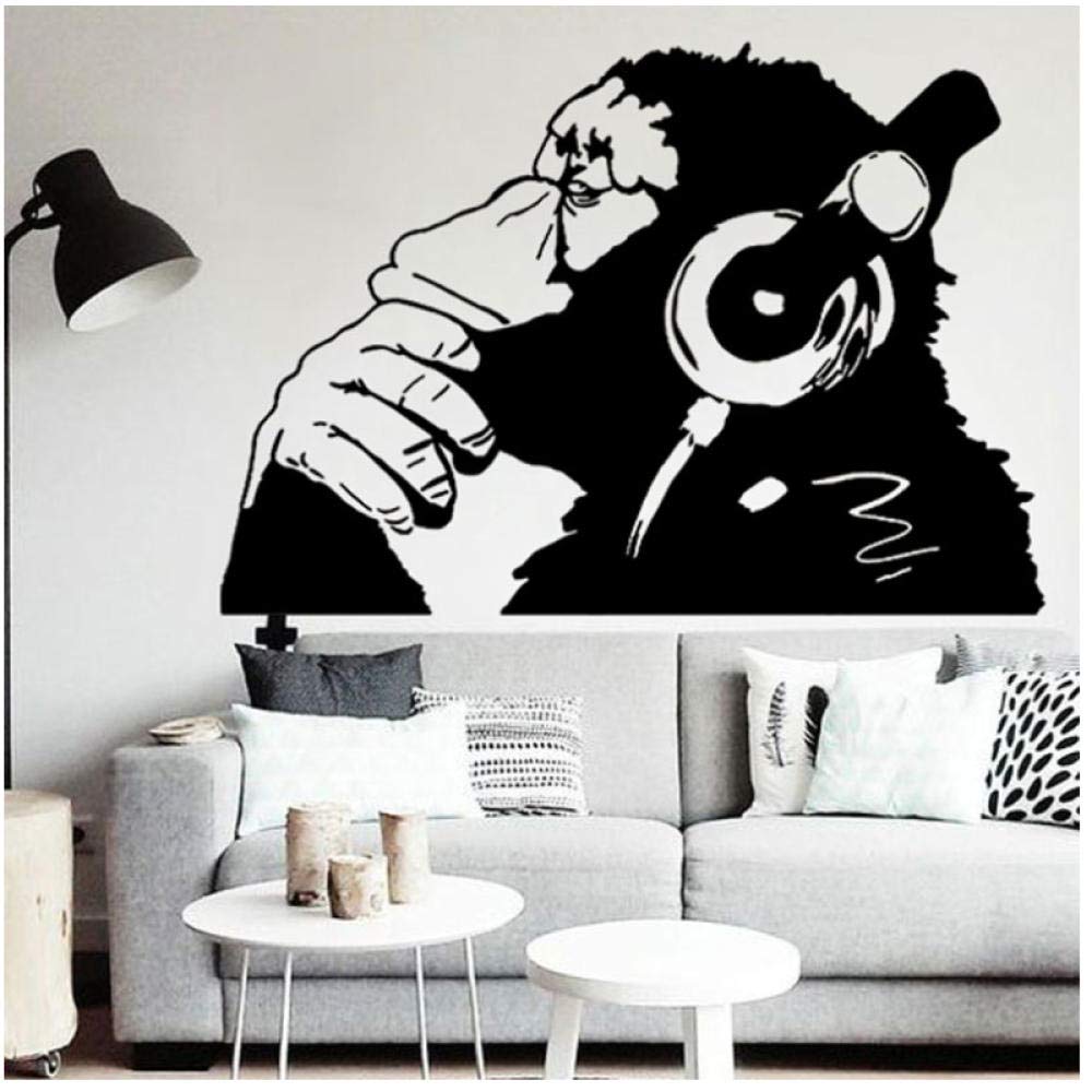 Amazon.co.jp: kldfig バンクシービニール壁デカールモンキー